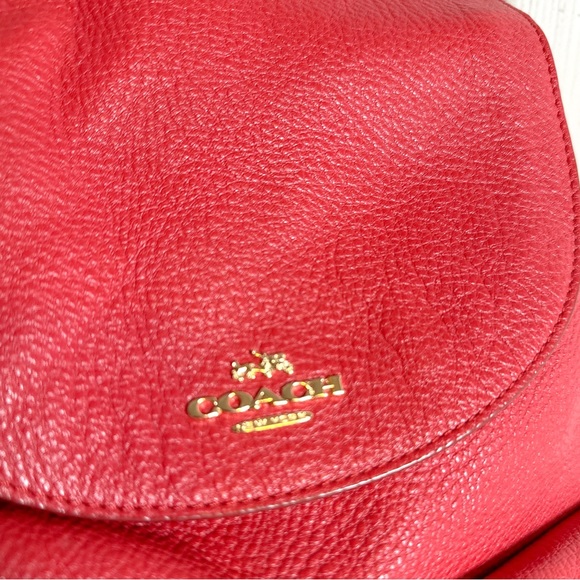Coach Billie Backpack: Red, Pebbled Leather - Picture 3 of 8